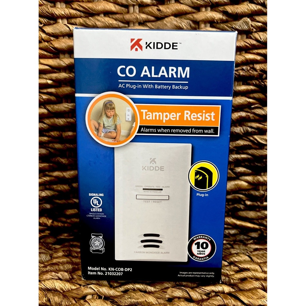 KIDDE CARBON MONOXIDE CO ALARM AC PLUG-IN BATTERY BACKUP Loud! KN-COB-DP2 New